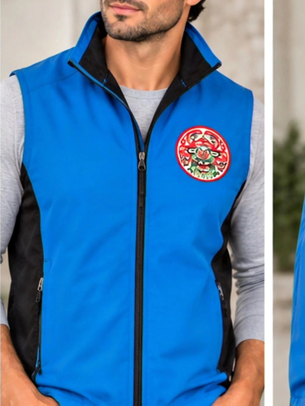 23.5” ptp men’s Blue & Black Zip Vest